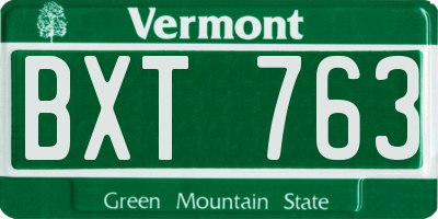 VT license plate BXT763