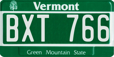 VT license plate BXT766