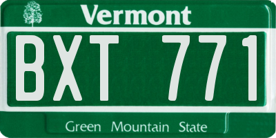 VT license plate BXT771