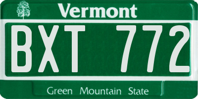 VT license plate BXT772