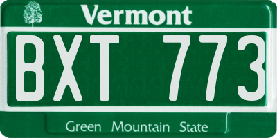 VT license plate BXT773