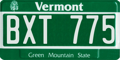 VT license plate BXT775