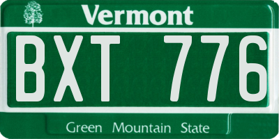 VT license plate BXT776