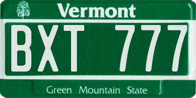 VT license plate BXT777