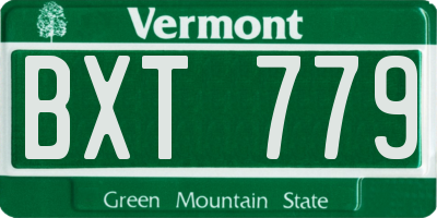 VT license plate BXT779