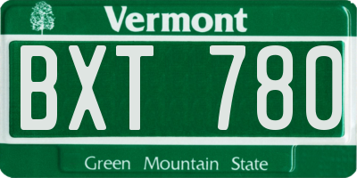 VT license plate BXT780
