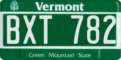 VT license plate BXT782