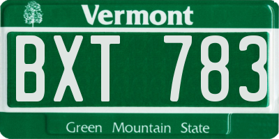 VT license plate BXT783