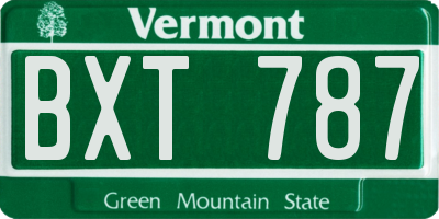 VT license plate BXT787