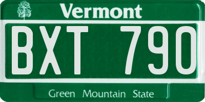 VT license plate BXT790
