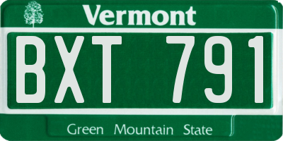VT license plate BXT791