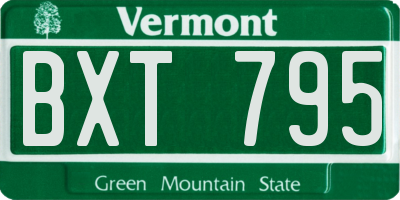 VT license plate BXT795