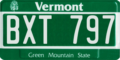 VT license plate BXT797