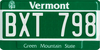 VT license plate BXT798