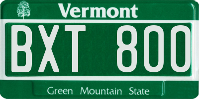 VT license plate BXT800