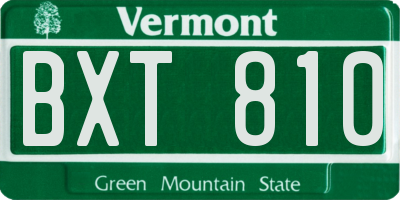 VT license plate BXT810