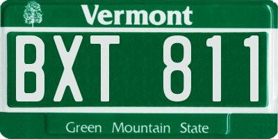 VT license plate BXT811