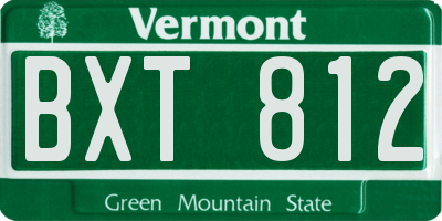 VT license plate BXT812