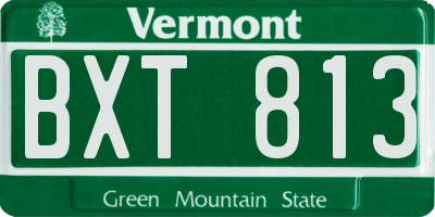VT license plate BXT813