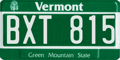 VT license plate BXT815