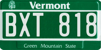 VT license plate BXT818