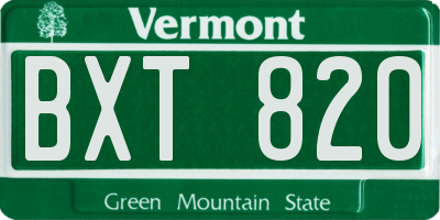 VT license plate BXT820