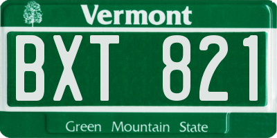 VT license plate BXT821