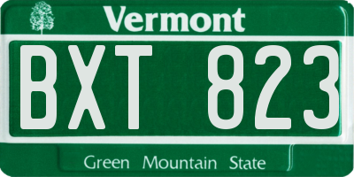 VT license plate BXT823