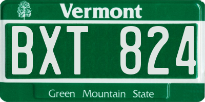 VT license plate BXT824
