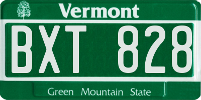VT license plate BXT828