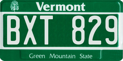 VT license plate BXT829