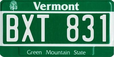 VT license plate BXT831