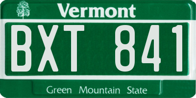 VT license plate BXT841