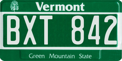 VT license plate BXT842
