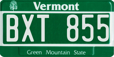 VT license plate BXT855