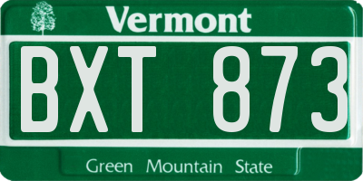 VT license plate BXT873