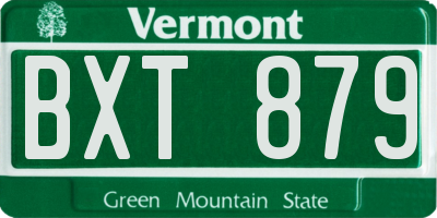 VT license plate BXT879