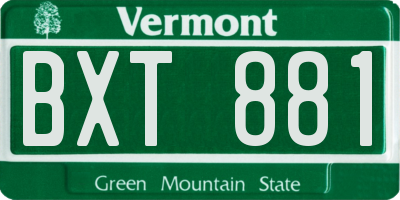 VT license plate BXT881