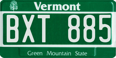 VT license plate BXT885