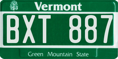 VT license plate BXT887