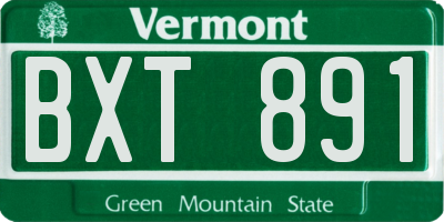 VT license plate BXT891