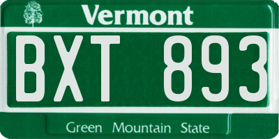 VT license plate BXT893