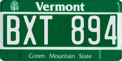 VT license plate BXT894