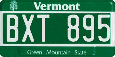 VT license plate BXT895