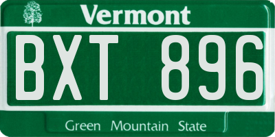 VT license plate BXT896