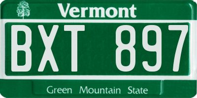 VT license plate BXT897