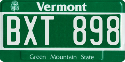 VT license plate BXT898