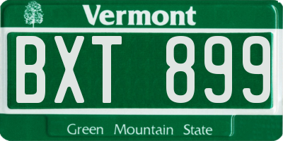 VT license plate BXT899
