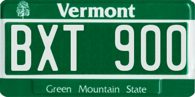 VT license plate BXT900