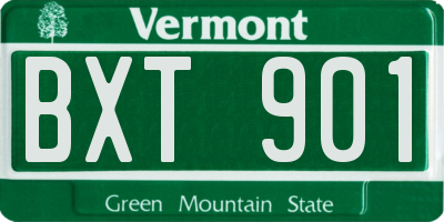 VT license plate BXT901